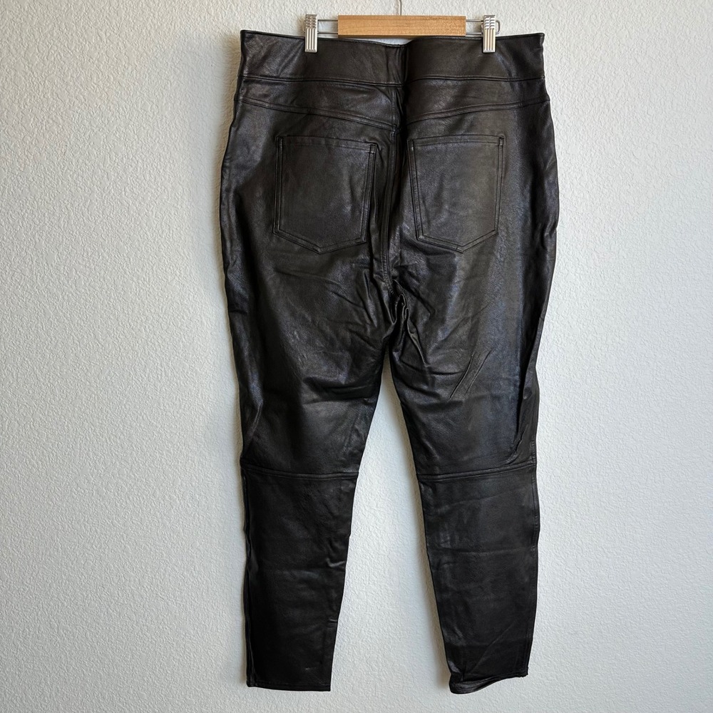 Spanx Luxe Black Leather Like Ankle Skinny Pants Legging 20475R Plus Size 1X New - Picture 5 of 8